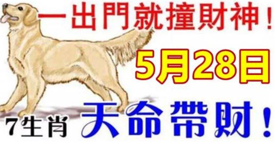 5月28日一出門就撞財神，七生肖天命帶財，接好運啦